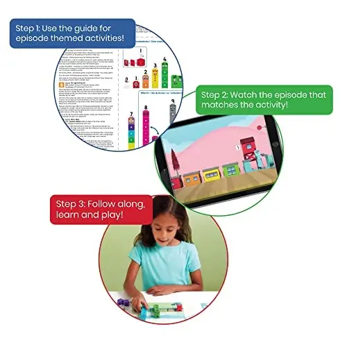 hand2mind MathLink Cubes Numberblocks 1-10 Activity Set, 30 Preschool Learning Activities, Counting Blocks, Linking Cubes, Educational Toys for Kids, Number Games, Math Manipulatives Kindergarten - 3
