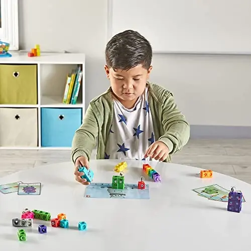 hand2mind MathLink Cubes Numberblocks 1-10 Activity Set, 30 Preschool Learning Activities, Counting Blocks, Linking Cubes, Educational Toys for Kids, Number Games, Math Manipulatives Kindergarten - 4