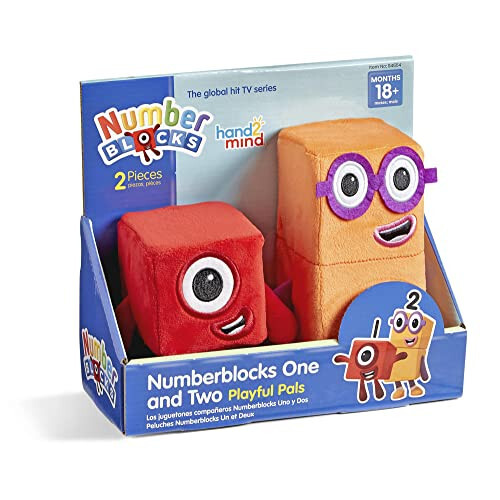 hand2mind Numberblocks One & Two Playful Pals, Plush Figure Toys, Numbers for Toddlers, Preschool Math Learning Toys, Stuffed Animal Plushies, Counting Blocks, Soft Stuffies, Kids Birthday Gifts﻿﻿﻿﻿ - hand2mind