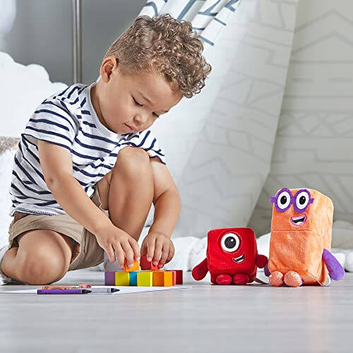 hand2mind Numberblocks One & Two Playful Pals, Plush Figure Toys, Numbers for Toddlers, Preschool Math Learning Toys, Stuffed Animal Plushies, Counting Blocks, Soft Stuffies, Kids Birthday Gifts﻿﻿﻿﻿ - 2