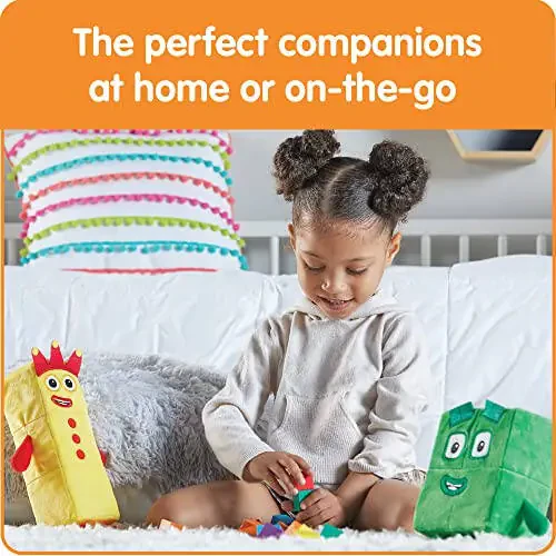 hand2mind Numberblocks Three & Four Playful Pals, Plush Figure Toys, Numbers for Toddlers, Preschool Math Learning Toys, Stuffed Animal Plushies, Counting Blocks, Soft Stuffies, Kids Birthday Gifts - 6