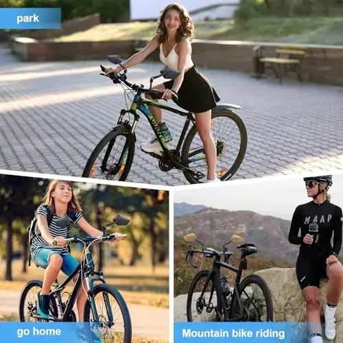 Handlebar Bike Mirror, APLSTOW Adjustable Rotatable Rearview Bicycle Mirror(a pair-C) - 2