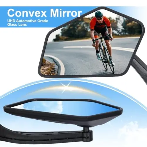 Handlebar Bike Mirror, APLSTOW Sozlanishi mumkin bo'lgan aylanadigan orqa ko'rinishli velosiped oynasi (bir juft-C) - 4