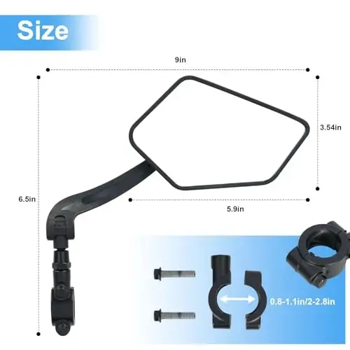 Handlebar Bike Mirror, APLSTOW Sozlanishi mumkin bo'lgan aylanadigan orqa ko'rinishli velosiped oynasi (bir juft-C) - 5