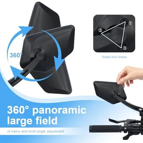 Handlebar Bike Mirror, APLSTOW Sozlanishi mumkin bo'lgan aylanadigan orqa ko'rinishli velosiped oynasi (bir juft-C) - 6