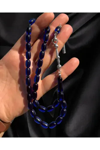 Handmade amber prayer beads with silver design and elegance. - 3