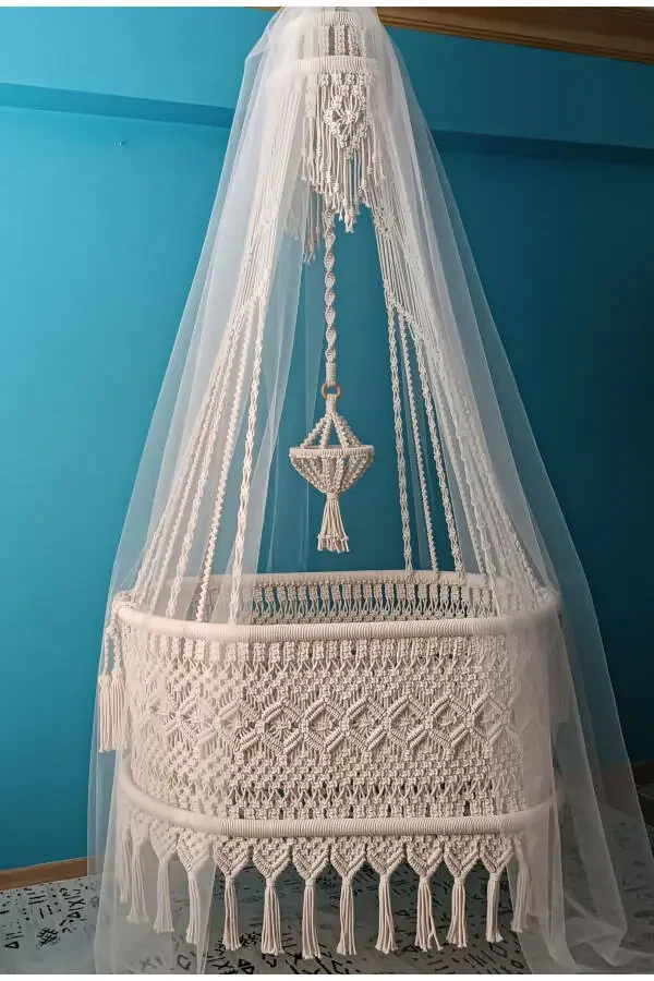 Handmade Baby Cradle Macrame Furniture - 2