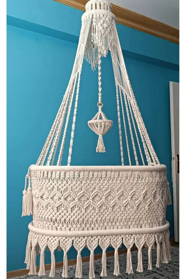Handmade Baby Cradle Macrame Furniture - 3