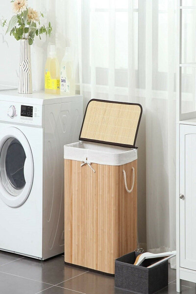 Handmade Bamboo Foldable Laundry Basket - CHERRY COLLECTION (1)