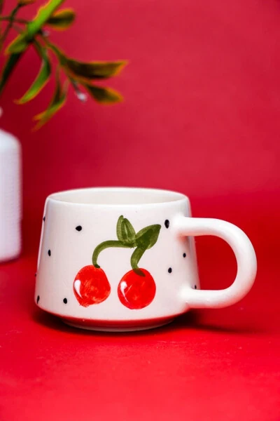 Handmade Ceramic 6-Piece Coffee Cup Set, Double Cups, Ceramic Red Themes Coffee Cup, Mug - TOUCHMUGHM (1)