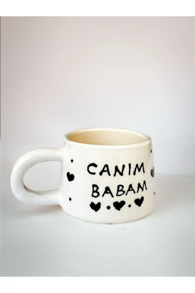 Handmade Ceramic Coffee Cup, Ceramic Fan My Dear Dad Mug, Cup, Father's Day - İNA PAZARLAMA (1)