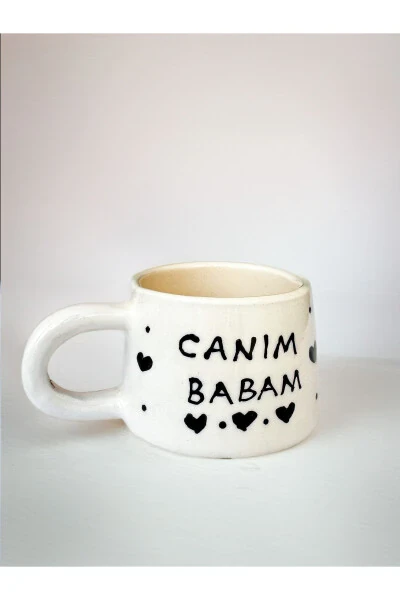 Handmade Ceramic Coffee Cup, Ceramic Fan My Dear Dad Mug, Cup, Father's Day - İNA PAZARLAMA