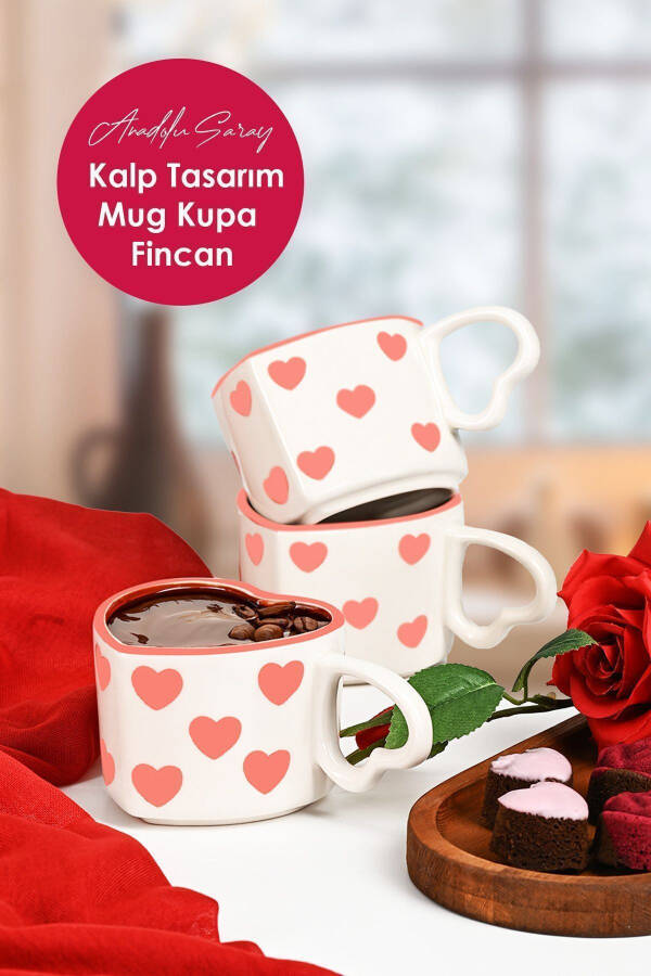 Handmade Ceramic Heart Design Mug Cup - 25