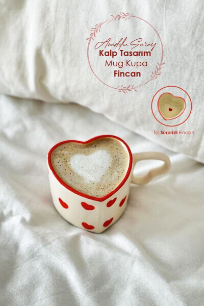 Handmade Ceramic Heart Design Mug Cup - 14