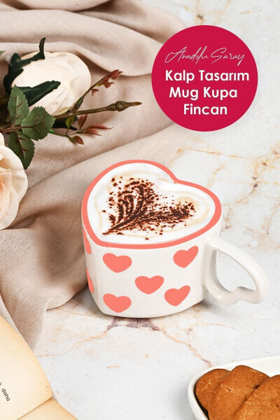 Handmade Ceramic Heart Design Mug Cup - 18