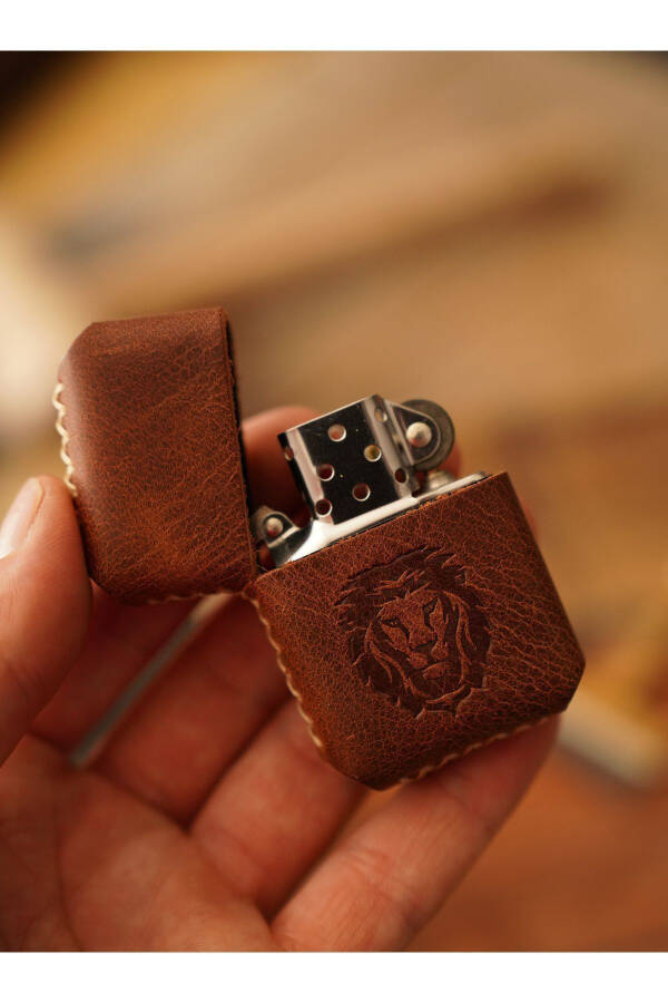 Handmade Genuine Leather Zippo Style Lighter Personalized for Father's Day - 2