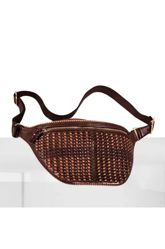 Handmade Leather Belt Bag (Selp)-BROWN - 3