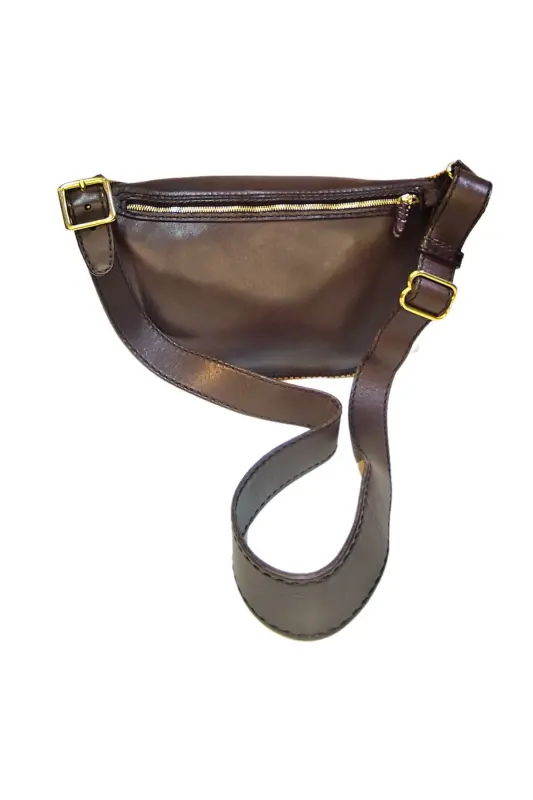 Handmade Leather Belt Bag (Selp)-BROWN - 2