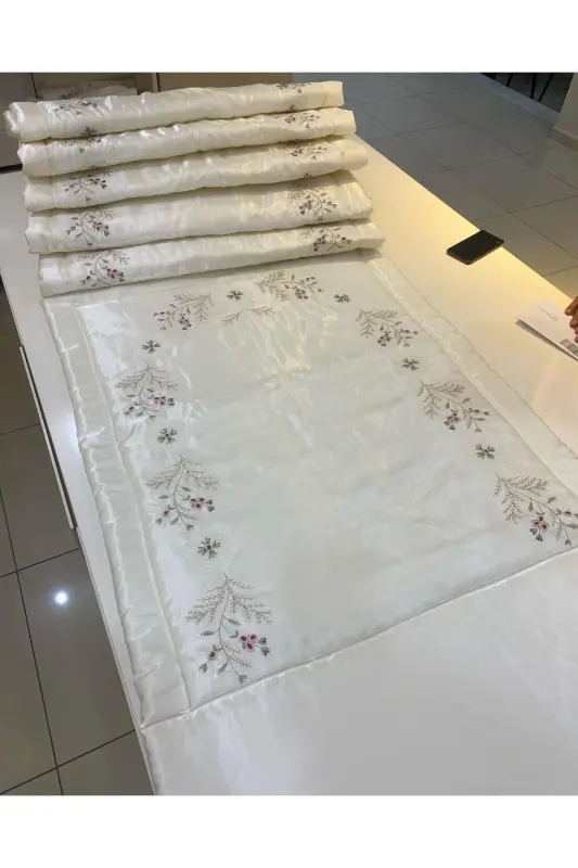 Handmade Needle Lace Rococo Fiber Silk Satin Rug - 6