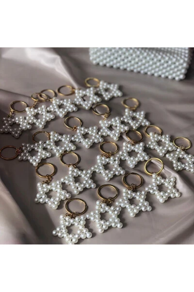 Handmade Pearl Star Keychain (8 MM PEARL) Bulk Orders Accepted - 14