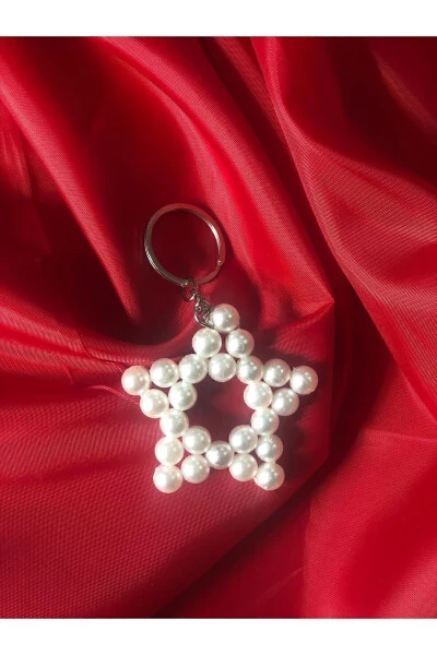 Handmade Pearl Star Keychain (8 MM PEARL) Bulk Orders Accepted - HOBIMARK25 (1)
