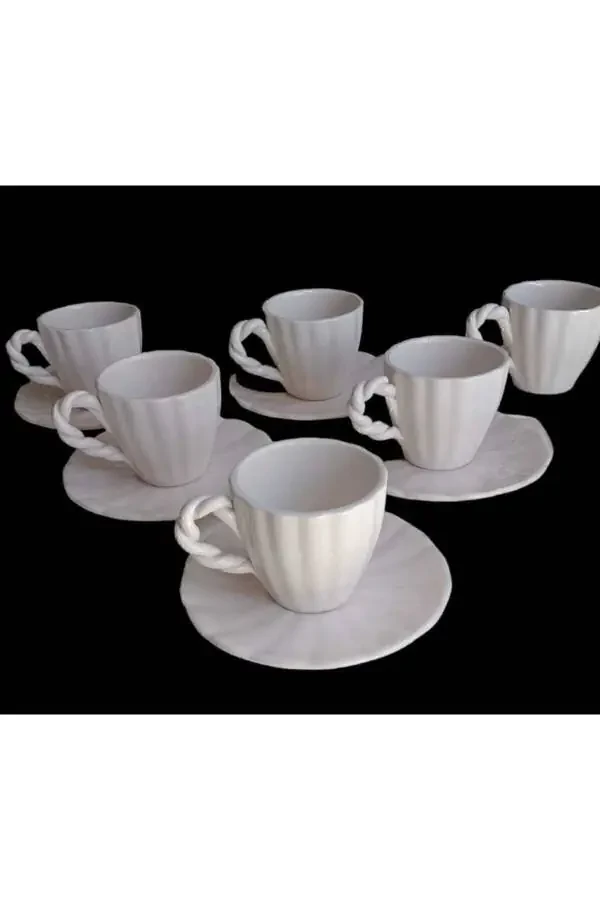 Handmade Spiral Coffee Cup Set - 17