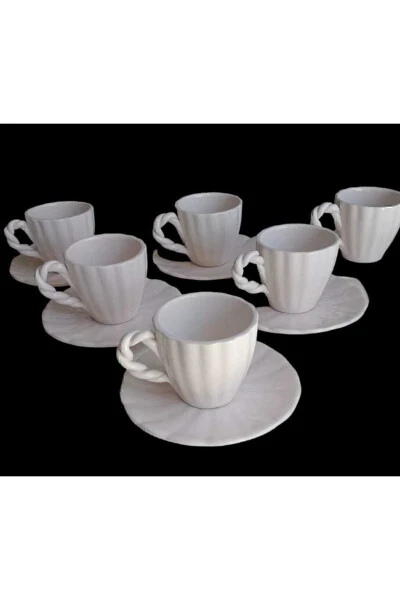 Handmade Spiral Coffee Cup Set - 9