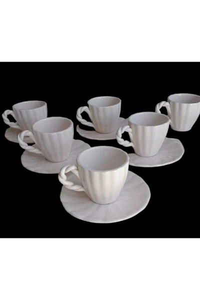 Handmade Spiral Coffee Cup Set - HIRA EL SANATLARI