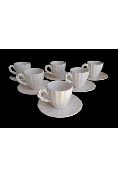 Handmade Spiral Coffee Cup Set - HIRA EL SANATLARI (1)