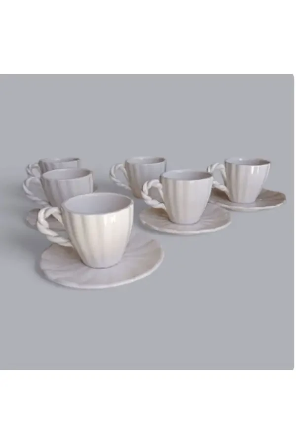 Handmade Spiral Coffee Cup Set - 4
