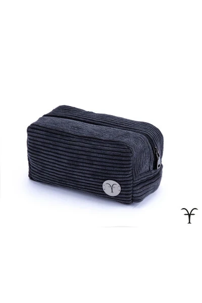 Handmade Thick Cord Velvet Accordion Makeup Bag - 3