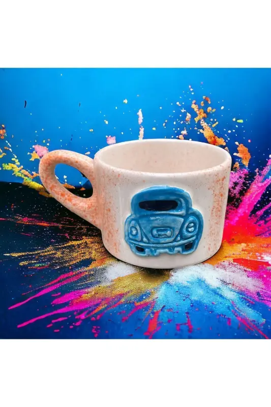 Handmade Turtle Ceramic Tea Coffee Cup Turkish Coffee Cup Mug Gift-BLUE - 6