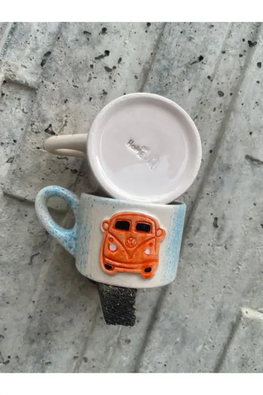 Handmade Turtle Ceramic Tea Coffee Mug Turkish Coffee Cup Gift - REDBLUETURQUOISE - 4