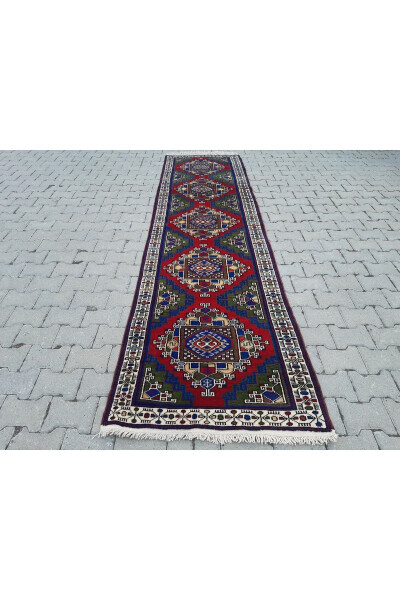 Handmade Wool Taşpınar Carpet Runner - 90x332 Cm- Rnr108 - EL DOKUMASI IPEK HALI