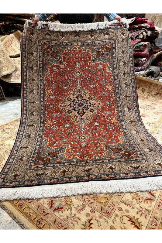 Handwoven Kayseri Hacılar Weaving First Class Quality Root Dye 1..20-Tile - 2