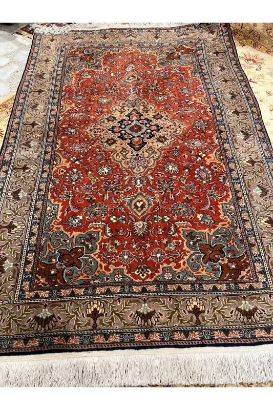 Handwoven Kayseri Hacılar Weaving First Class Quality Root Dye 1..20-Tile - 8