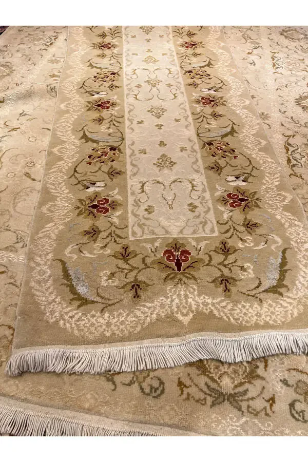 Handwoven Ottoman Usak runner silk wool blend 300x80 - 3