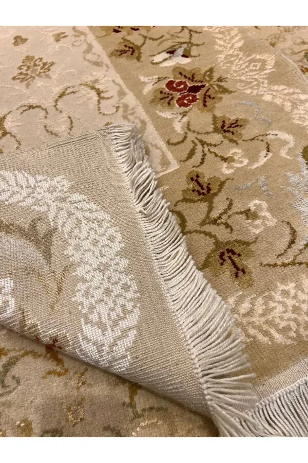 Handwoven Ottoman Usak runner silk wool blend 300x80 - 7