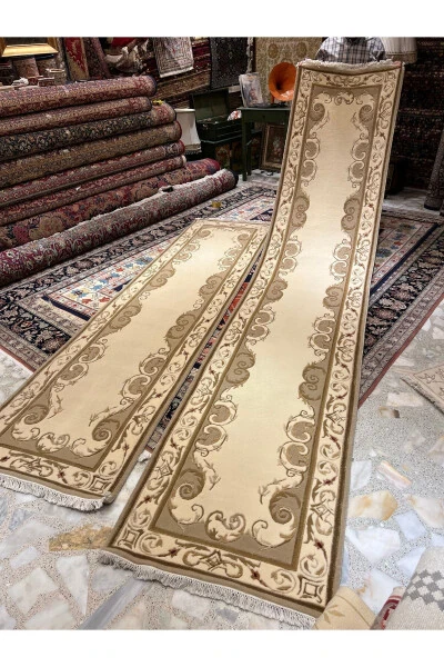 Handwoven Velvet Runner Silk Wool Blend First Class Quality Two Pieces Dimensions 4x80 / 3x80 - 4