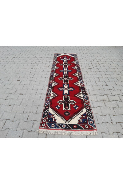 Handwoven Wool Underlay Runner Rug - 77x280 Cm- Rnr103 - EL DOKUMASI IPEK HALI