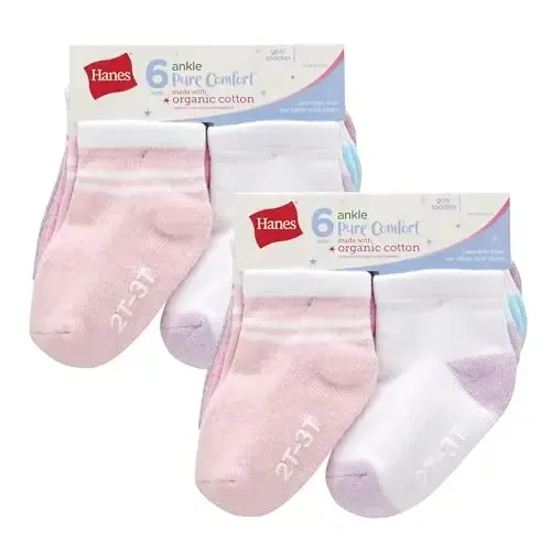 Hanes Baby and Toddler, Non-Slip Grip Ankle Socks, Boys' and Girls', Multipacks - 3