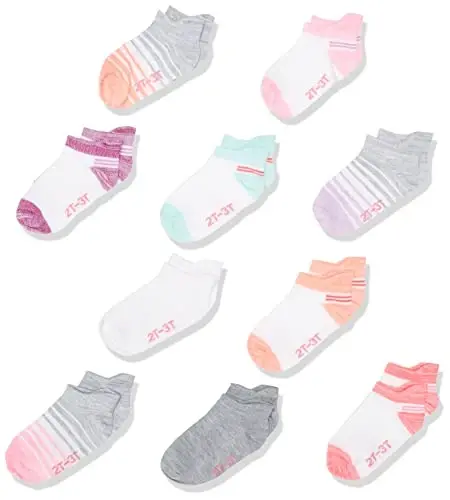 Hanes Baby and Toddler, Non-Slip Grip Ankle Socks, Boys' and Girls', Multipacks 