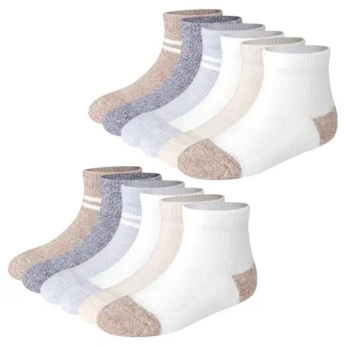 Hanes Baby and Toddler, Non-Slip Grip Ankle Socks, Boys' and Girls', Multipacks - 2
