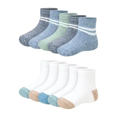 Hanes Baby Ankle and Low Cut Socks, 12-pack, Pure Comfort Socks for Infant & Toddler Girls and Boys - Organic Cotton Blend - 1