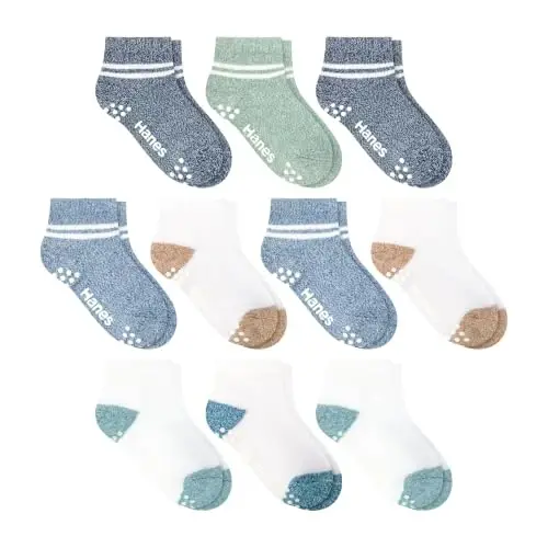 Hanes Baby Ankle and Low Cut Socks, 12-pack, Pure Comfort Socks for Infant & Toddler Girls and Boys - Organic Cotton Blend - Hanes (1)