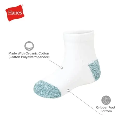 Hanes Baby Ankle and Low Cut Socks, 12-pack, Pure Comfort Socks for Infant & Toddler Girls and Boys - Organic Cotton Blend - 3