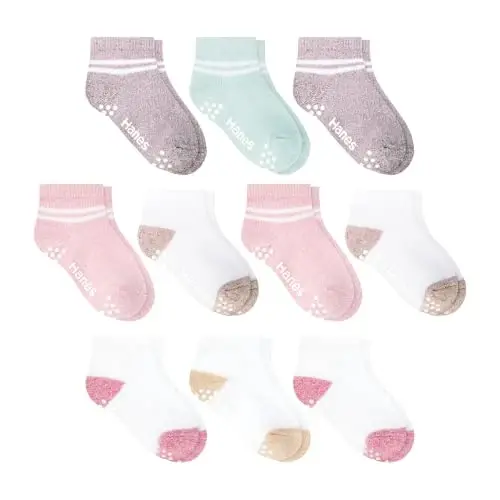 Hanes Baby Ankle and Low Cut Socks, 12-pack, Pure Comfort Socks for Infant & Toddler Girls and Boys - Organic Cotton Blend - Hanes (1)