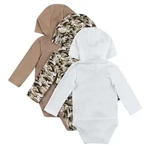 Hanes Baby Uzun Kollu Body, Ultimate Body Kapüşonlu Erkek ve Kız Çocuk, 3'lü paket - 2