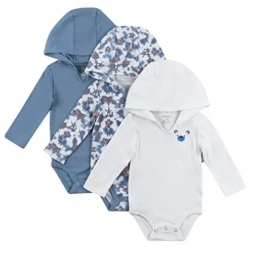 Hanes Baby uzun yengli bodi, Ultimate Bodi Xudi O'g'il bolalar va qizlar, 3 dona - HANES