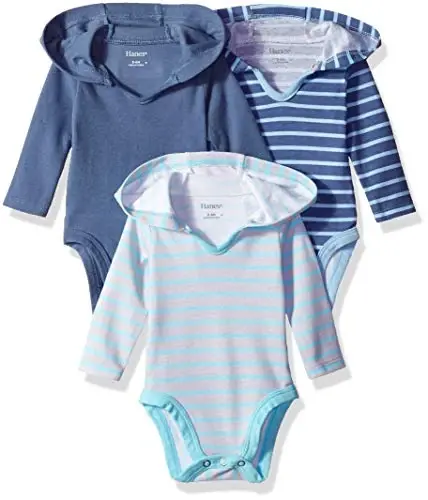 Hanes Baby uzun yengli bodisi, Ultimate Bodisi Hoodie o'g'il bolalar va qizlar, 3 dona - 1